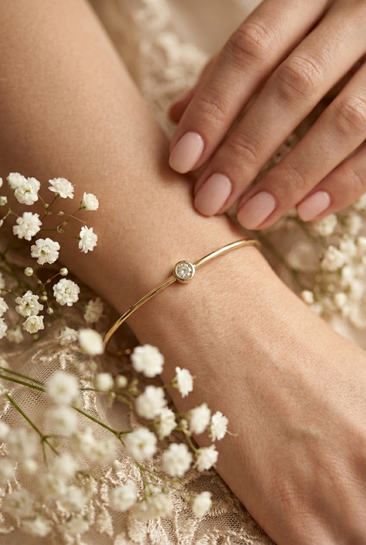 Sola Petite Diamond Bangle – Finora Jewelry