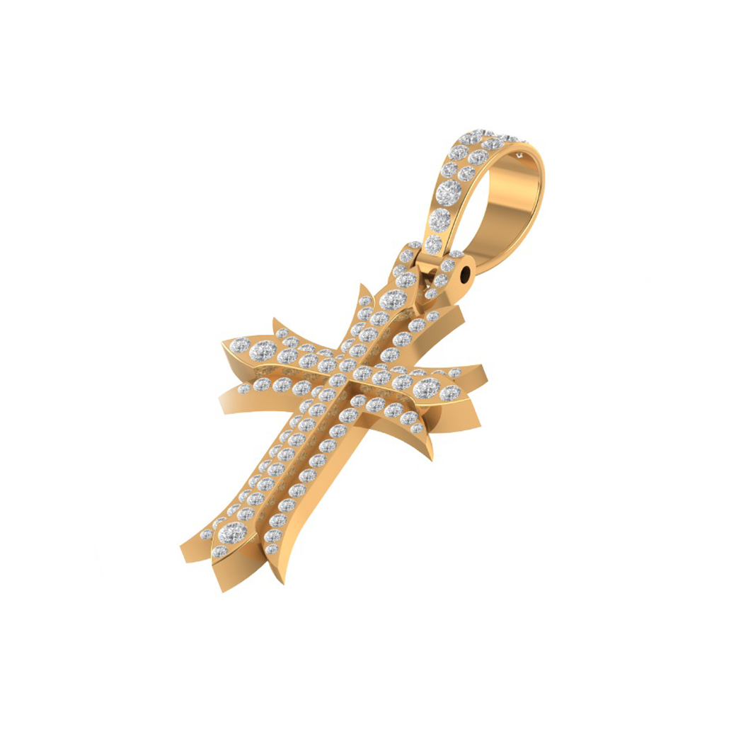 iced-out cross moissanite pendant necklace | pavé set diamond cross | luxury jewelry – finora jewelry