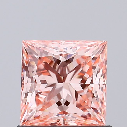 Princess Cut 0.82ct IGI Certified Fancy Intense Orangy Pink Diamond – Finora Jewelry