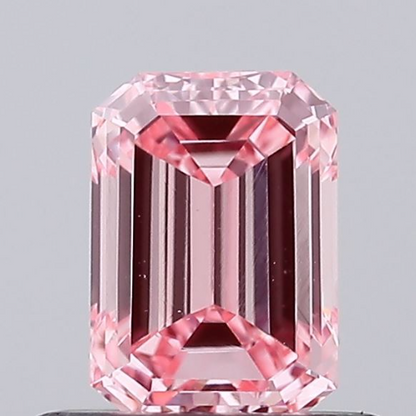 Emerald Cut 0.58 Ct IGI Certified Fancy Vivid Pink Diamond – Finora Jewelry