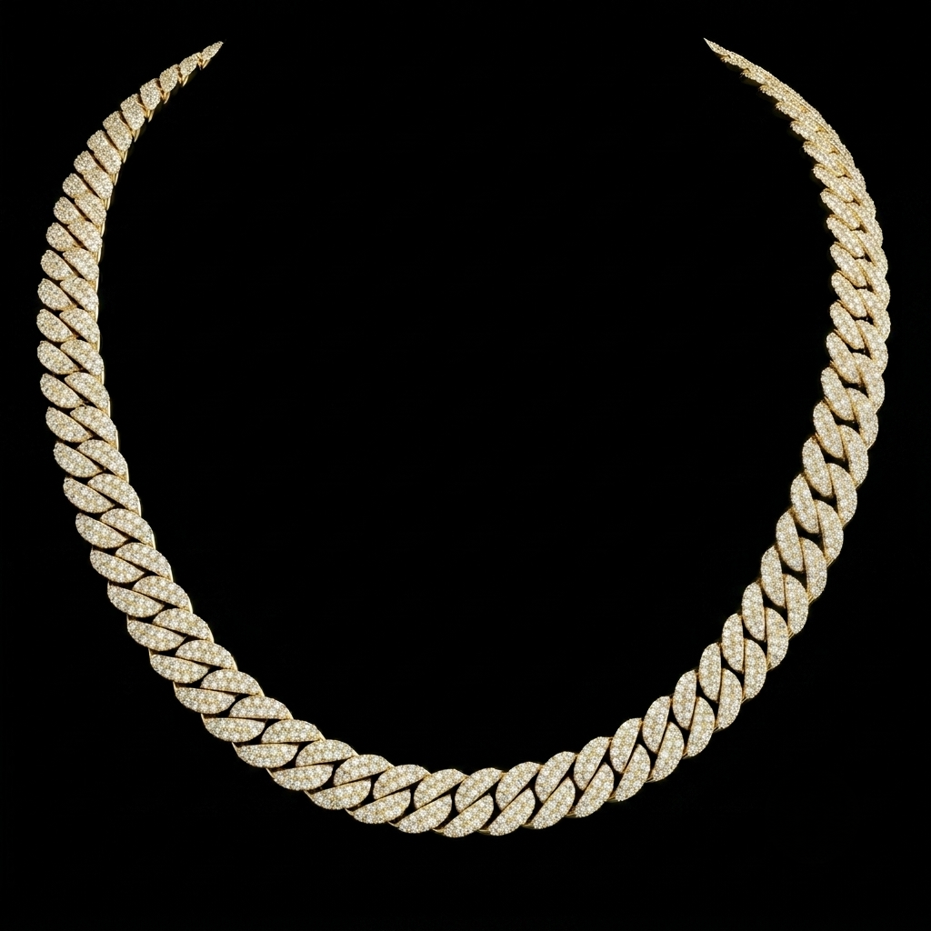 14mm moissanite silver miami cuban link chain - 22-inch heavyweight choker