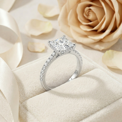 Radiant Princess Cut Solitaire Engagement Ring – Elegant Classic Gift for Her – Perfect for Birthday, Proposal, or Anniversary – Custom 925 Silver / 10K / 14K Gold / Platinum – Finora Signature