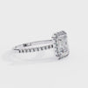 Emerald Cut Halo Ring with Diamond Accents by Finora Jewelry