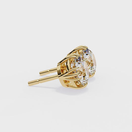 Timeless Radiance Round Moissanite Stud Earrings – Finora Jewelry