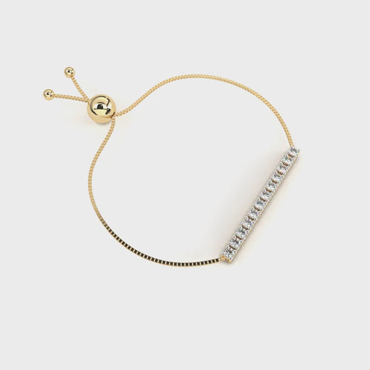 Elegant White Gold Diamond Bar Bracelet – Finora Jewelry