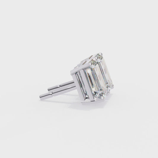 Timeless Radiance Emerald Moissanite Stud Earrings – Finora Jewelry
