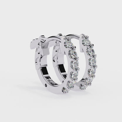 Petite Moissanite Hoop Huggie Earrings | Finora Jewelry