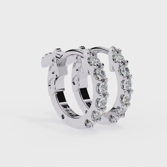 Petite Moissanite Hoop Huggie Earrings | Finora Jewelry