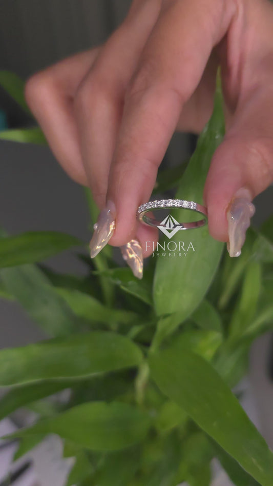 2.65 CT Cushion Cut Moissanite Engagement Ring with Pavé Band in 925 Silver / 10K & 14K Gold