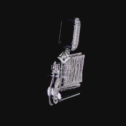 Finora Jewelry: Custom Letter Lighter-Inspired Diamond Pendant – Fully Iced Flame Design