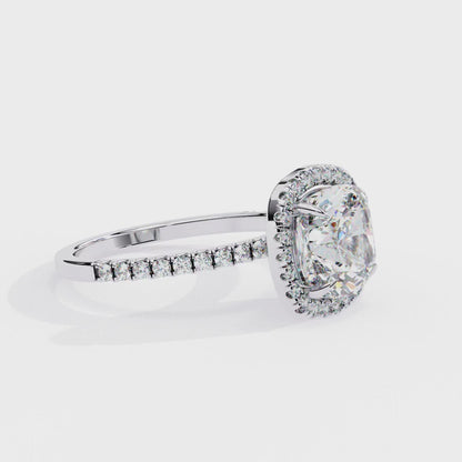 Cushion Cut Halo Ring – Perfect for Engagements or Milestone Anniversaries