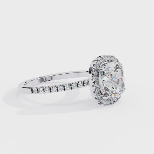 Cushion Cut Halo Ring – Perfect for Engagements or Milestone Anniversaries