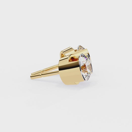 Timeless Radiance Modern Round Moissanite Stud Earrings – Finora Jewelry