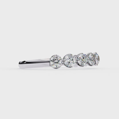 Heart-Crown Diamond Band – Romantic Wedding or Anniversary Ring – Finora Jewelry