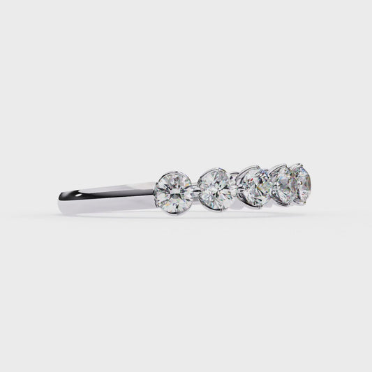 Heart-Crown Diamond Band – Romantic Wedding or Anniversary Ring – Finora Jewelry