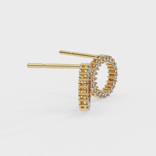 Luna Circle Pavé Diamond Stud Earring – Finora Jewelry