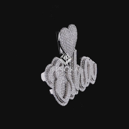 Finora Jewelry: Personalized Diamond Name Pendant with Heart