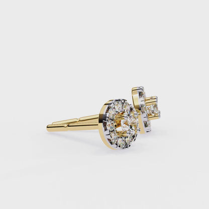 Moissanite Cluster Stud Earrings in 925 Silver, 10K, or 14K | Finora Jewelry