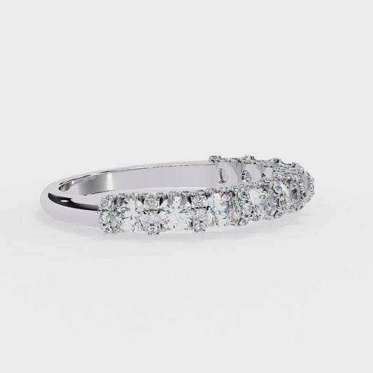 Finora Jewelry – Classic Round Diamond Eternity Band in 925 Silver, 10K/14K Gold (Rose, White, Yellow), or Platinum