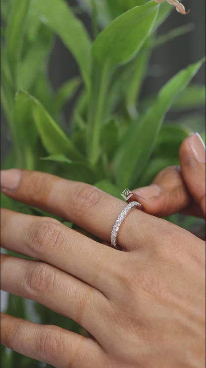 Cushion Square Cut Moissanite Engagement Ring with Pavé Band | 2.65 CT Colorless VVS | 925 Silver, 10K & 14K Gold