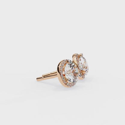 Finora Jewelry Classic Halo Moissanite Stud Earrings | Timeless Elegance