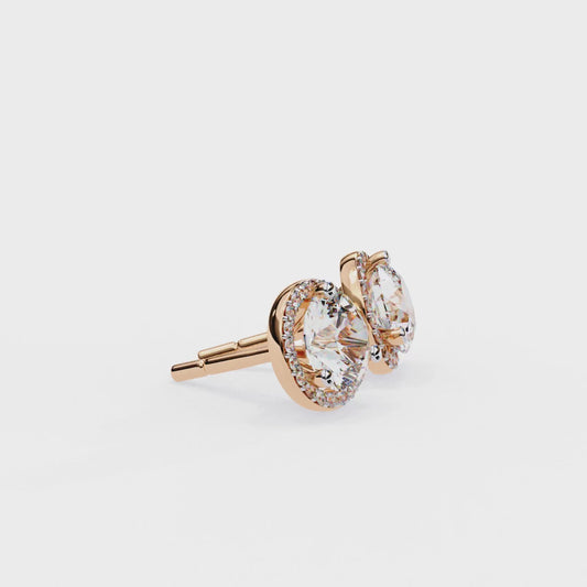 Finora Jewelry Classic Halo Moissanite Stud Earrings | Timeless Elegance