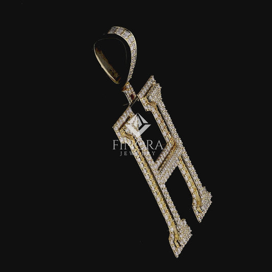 Iced Out Gold Initial Pendant – Custom Letter by Finora Jewelry