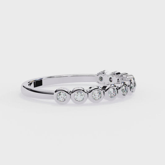 Bezel Set Diamond Eternity Band – Available in 925 Silver, 10K/14K Gold (Rose/White/Yellow), & Platinum By Finora Jewelry