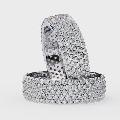 Five-Row Diamond Eternity Band – Bold Statement Wedding Ring – Finora Signature Radiance
