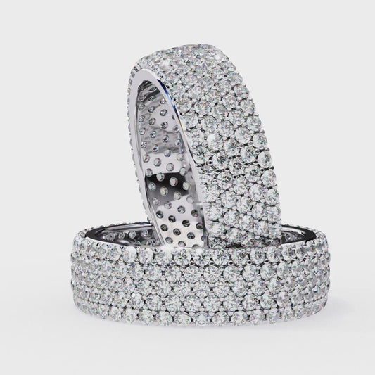 Five-Row Diamond Eternity Band – Bold Statement Wedding Ring – Finora Signature Radiance