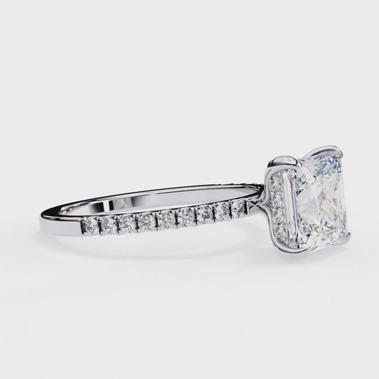 Radiant Princess Cut Solitaire Engagement Ring – Elegant Classic Gift for Her – Perfect for Birthday, Proposal, or Anniversary – Custom 925 Silver / 10K / 14K Gold / Platinum – Finora Signature
