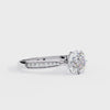 Brilliant Round Cut Engagement Ring with Pavé Diamond Band – Ideal Birthday Gift or Proposal Ring – Classic Elegance in Sterling Silver, 10K/14K Gold, or Platinum – Finora Luxe Edition
