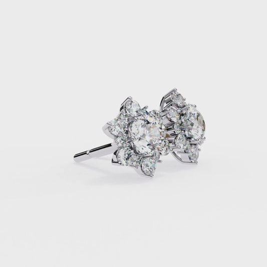Finora Jewelry Radiant Floral Moissanite Stud Earrings | Finora Signature Sparkle