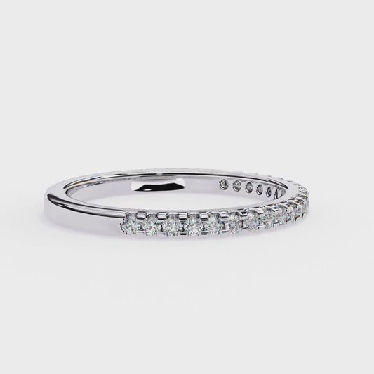 Classic Pavé Diamond Eternity Band Ring in 925 Silver, 10K/14K Gold (Rose/White/Yellow), & Platinum – Finora Jewelry