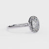 Oval Cut Moissanite Halo Engagement Ring – 925 Silver / 10K / 14K / Platinum / White / Yellow / Rose Gold – Finora Jewelry