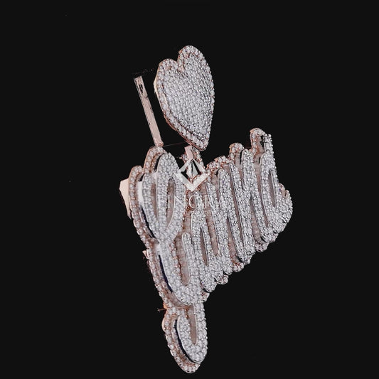 Custom Diamond Name Pendant with Heart – Finora Jewelry