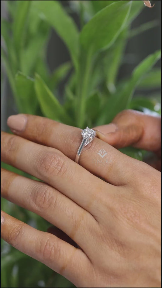 Round Cut Moissanite Solitaire Engagement Ring – Finora Jewelry