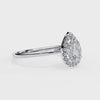 Pear Cut Moissanite Halo Engagement Ring – 925 Silver / 10K / 14K / Platinum / White / Yellow / Rose Gold – Finora Jewelry