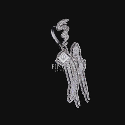 Custom Name Diamond Pendant with Twin Snake Design – Finora Exclusive