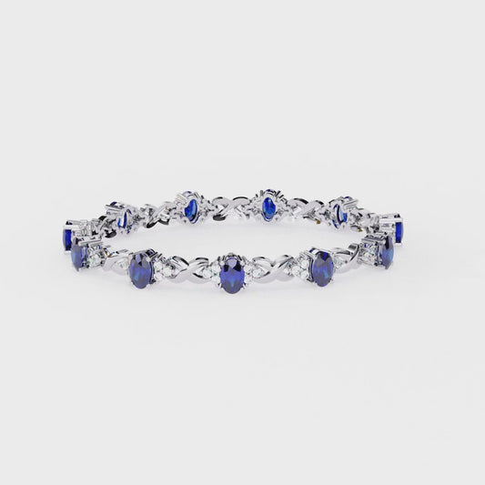 Celeste Sapphire & Moissanite Twist Bracelet – Finora Jewelry