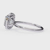 Cushion Cut Halo Moissanite Engagement Ring with Pavé Diamonds – Elegant Cushion Halo in White, Yellow, or Rose Gold | Finora Jewelry