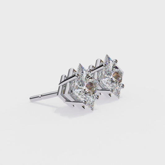 Celebrate modern brilliance with the Princess Cut Diamond Stud Earrings from Finora Signature Sparkle.