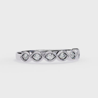 Marquise-Inspired Diamond Band – Available in 925 Silver, 10K/14K Gold (Rose/White/Yellow), & Platinum by Finora