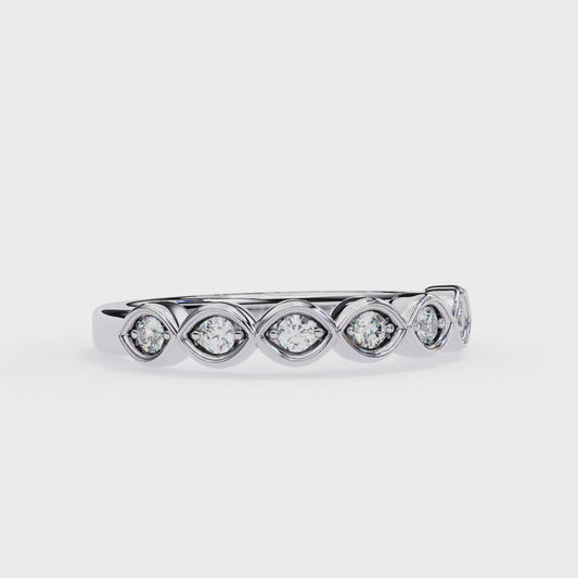 Marquise-Inspired Diamond Band – Available in 925 Silver, 10K/14K Gold (Rose/White/Yellow), & Platinum by Finora