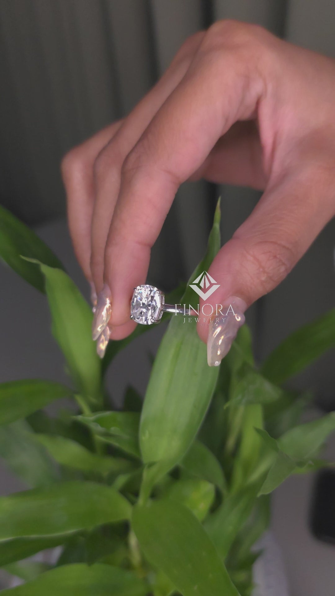 Cushion Cut Moissanite Engagement Ring