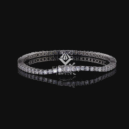 14K White Gold Tennis Bracelet with VVS Moissanite – Classic Iced-Out Elegance by Finora Jewelry