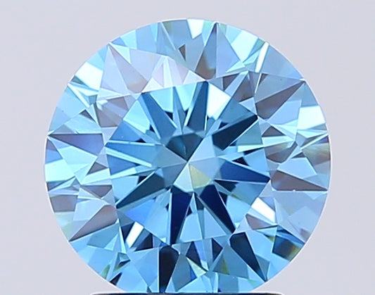 Round Cut 2.41 Ct IGI Certified Fancy Vivid Blue Diamond – Finora Jewelry